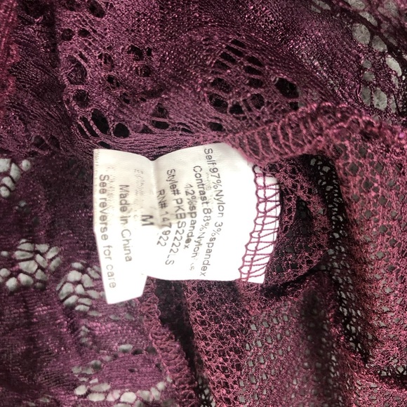 Honeypot dark plum Lace Bodysuit Lingerie One Piece Romantic size M - Picture 8 of 10